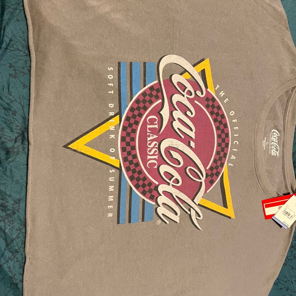 Coca-Cola Gray Crewneck Tee with White Logo